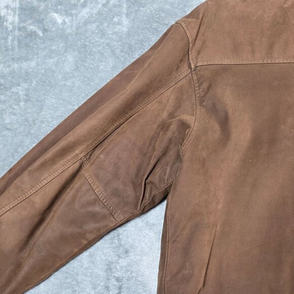 Vtg G-III Global Identity Jacket Mens L Brown Leather Bomber Aviator Map Lined - Picture 14 of 16